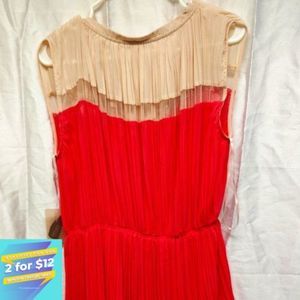 NWT Forever 21 Women's Medium Peach Pink Contemporary Dress Size Large